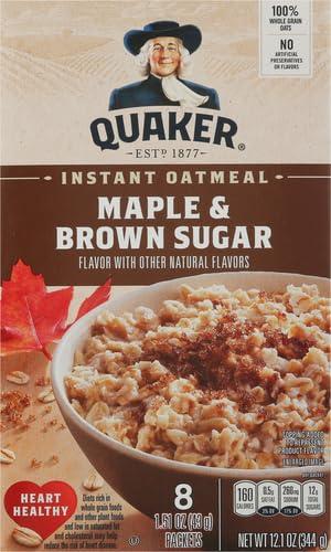 image:imageQuaker Steel Cut Oats Quick 3minute Oatmeal Cranberries and Blueberries Breakfast Cereal 8 Packets Per Box Pack of 6 BoxesMaple Brown Sugar
