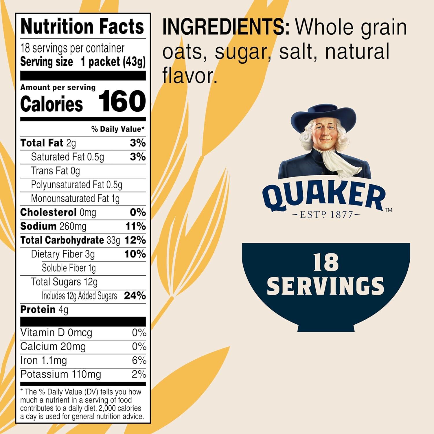 image:imageQuaker Steel Cut Oats Quick 3minute Oatmeal Cranberries and Blueberries Breakfast Cereal 8 Packets Per Box Pack of 6 BoxesMaple Brown Sugar