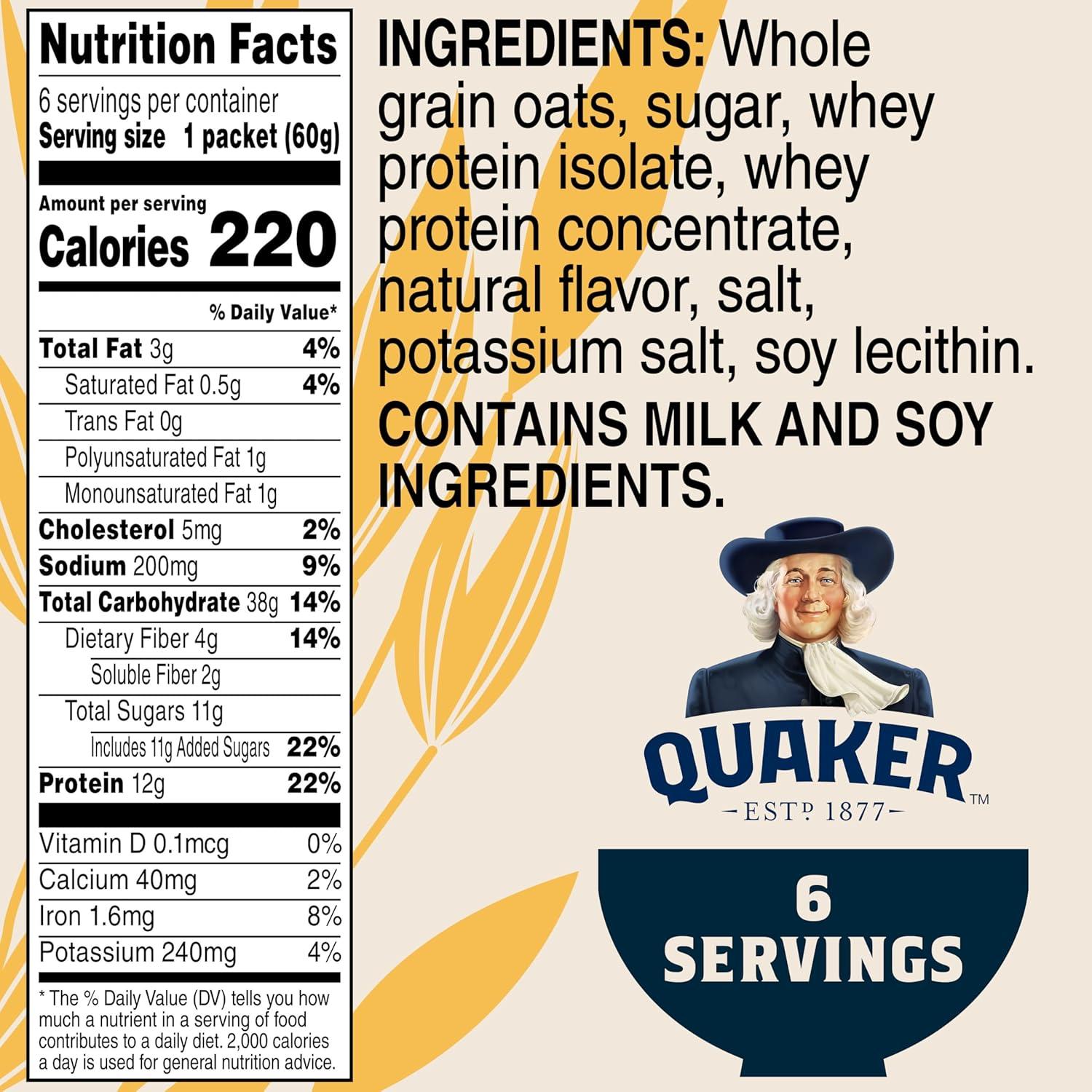 image:imageQuaker Steel Cut Oats Quick 3minute Oatmeal Cranberries and Blueberries Breakfast Cereal 8 Packets Per Box Pack of 6 BoxesMaple Brown Sugar