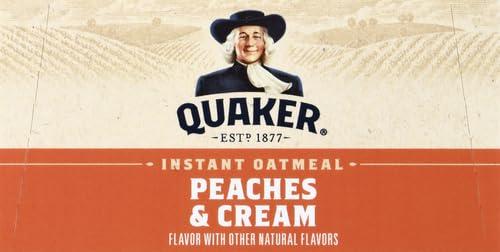 image:imageQuaker Steel Cut Oats Quick 3minute Oatmeal Cranberries and Blueberries Breakfast Cereal 8 Packets Per Box Pack of 6 BoxesPeaches Cream