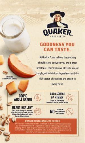 image:imageQuaker Steel Cut Oats Quick 3minute Oatmeal Cranberries and Blueberries Breakfast Cereal 8 Packets Per Box Pack of 6 BoxesPeaches Cream