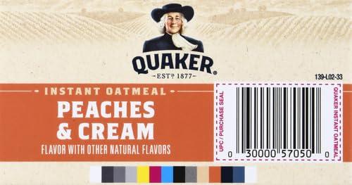 image:imageQuaker Steel Cut Oats Quick 3minute Oatmeal Cranberries and Blueberries Breakfast Cereal 8 Packets Per Box Pack of 6 BoxesPeaches Cream