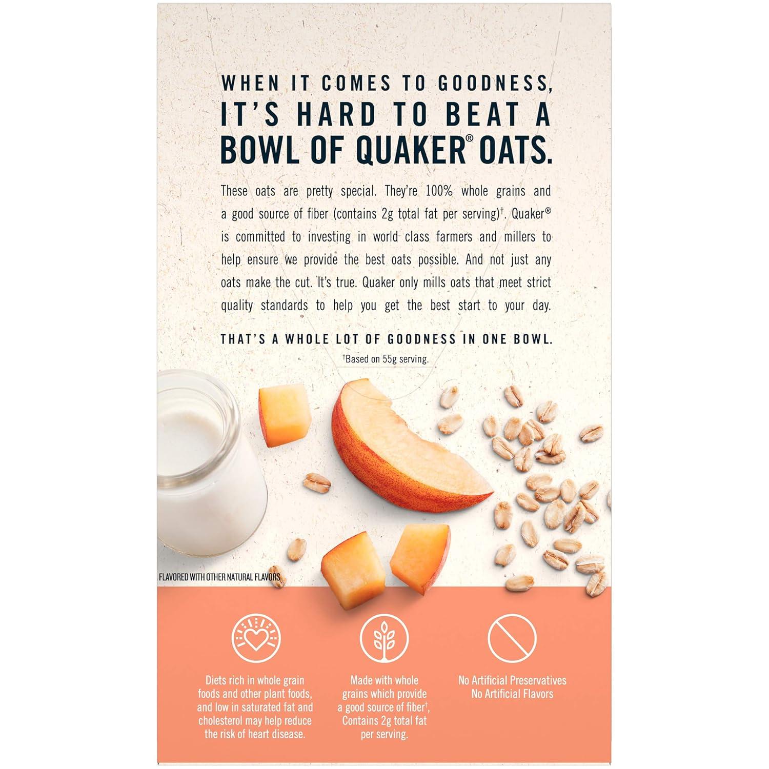 image:imageQuaker Steel Cut Oats Quick 3minute Oatmeal Cranberries and Blueberries Breakfast Cereal 8 Packets Per Box Pack of 6 BoxesPeaches