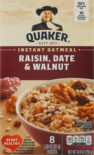image:imageQuaker Steel Cut Oats Quick 3minute Oatmeal Cranberries and Blueberries Breakfast Cereal 8 Packets Per Box Pack of 6 BoxesRaisin Date Walnut