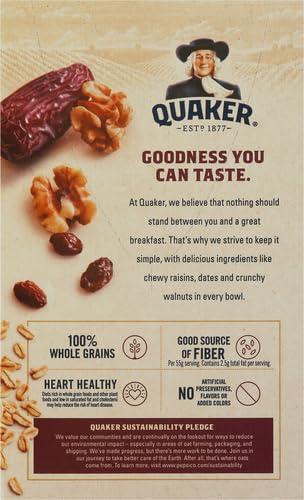 image:imageQuaker Steel Cut Oats Quick 3minute Oatmeal Cranberries and Blueberries Breakfast Cereal 8 Packets Per Box Pack of 6 BoxesRaisin Date Walnut