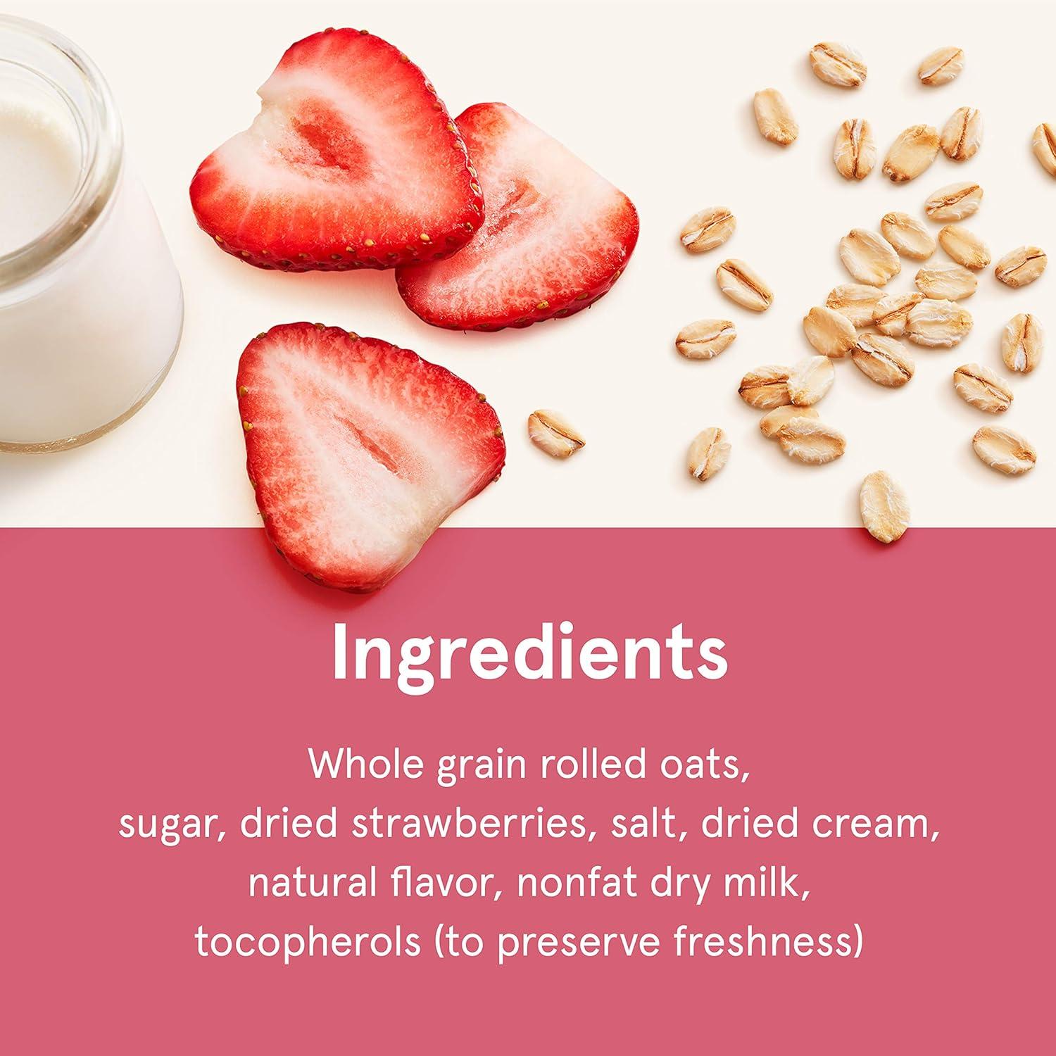 image:imageQuaker Steel Cut Oats Quick 3minute Oatmeal Cranberries and Blueberries Breakfast Cereal 8 Packets Per Box Pack of 6 BoxesStrawberries Cream