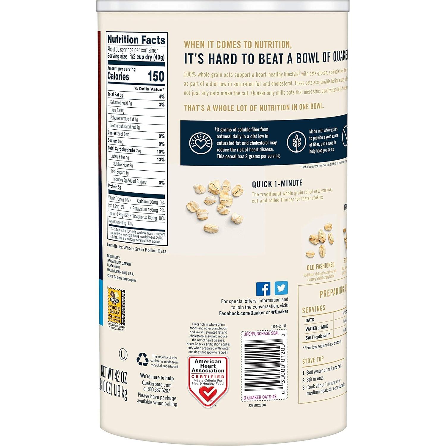 image:imageQuaker Steel Cut Oats Quick 3minute Oatmeal Cranberries and Blueberries Breakfast Cereal 8 Packets Per Box Pack of 6 Boxeswhole grain