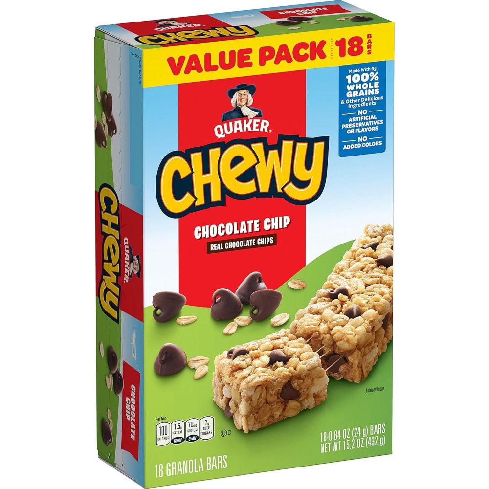 image:imageQuaker Chewy Granola Bars Chocolate Chip 084 Oz 18 Ct Pack of 1