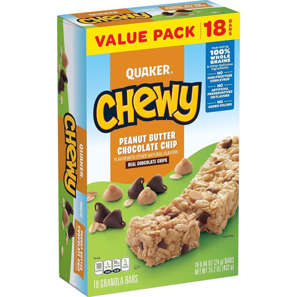 image:imageQuaker Chewy Peanut Butter Chocolate Chip Granola Bars 152 OZ