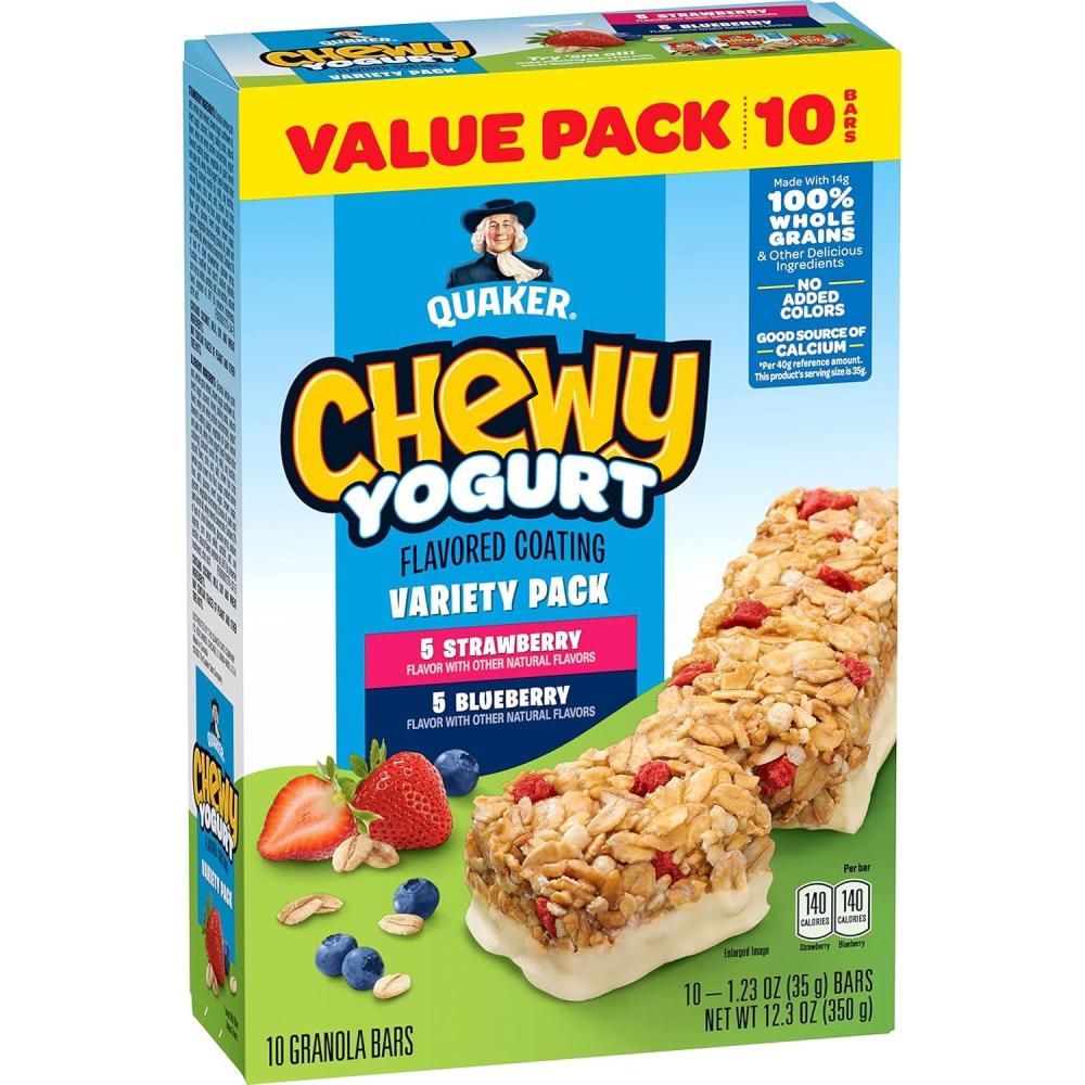 image:imageQuaker Chewy Yogurt Bars Variety Pack 10ctYogurt Bar Variety Pack 10ct
