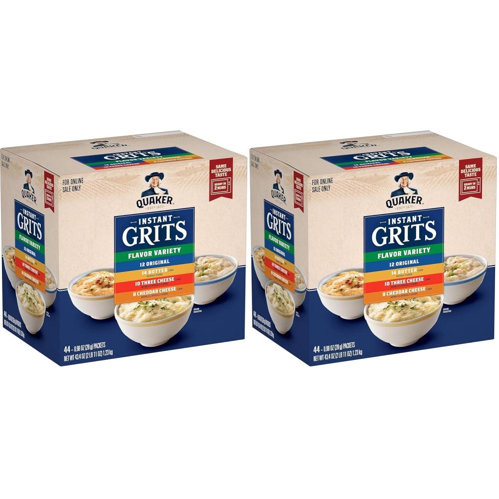 image:imageQuaker Instant Grits 4 Flavor Variety Pack 098oz Packets44 Count Pack of 1098 Ounce Pack of 88