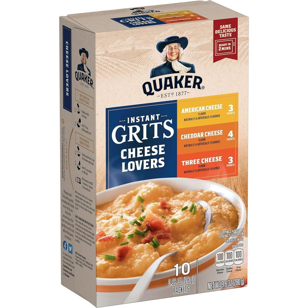 image:imageQuaker Instant Grits Cheese Lovers Variety Pack 098oz Packets 10 Pack