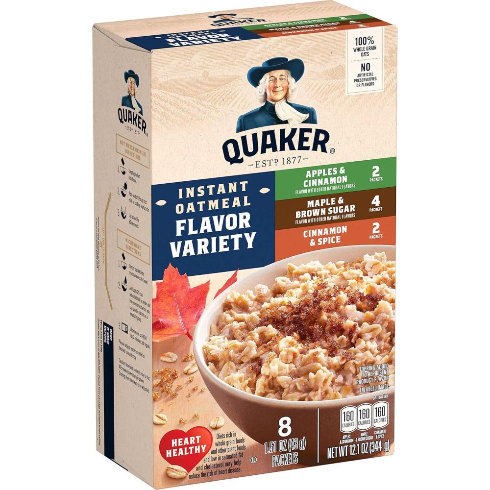 image:imageQuaker Instant Oatmeal 3 Flavor Variety Pack 151oz Packets 8 Pack