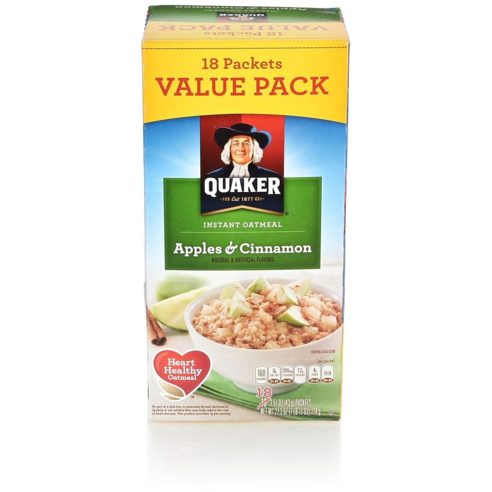 image:imageQuaker Instant Oatmeal Apples and Cinnamon 18 Count