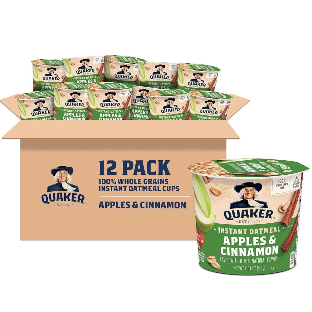 image:imageQuaker Instant Oatmeal Express Cups Maple amp Brown Sugar 169 Ounce Pack of 12Apples  Cinnamon Express Cups  12 Count