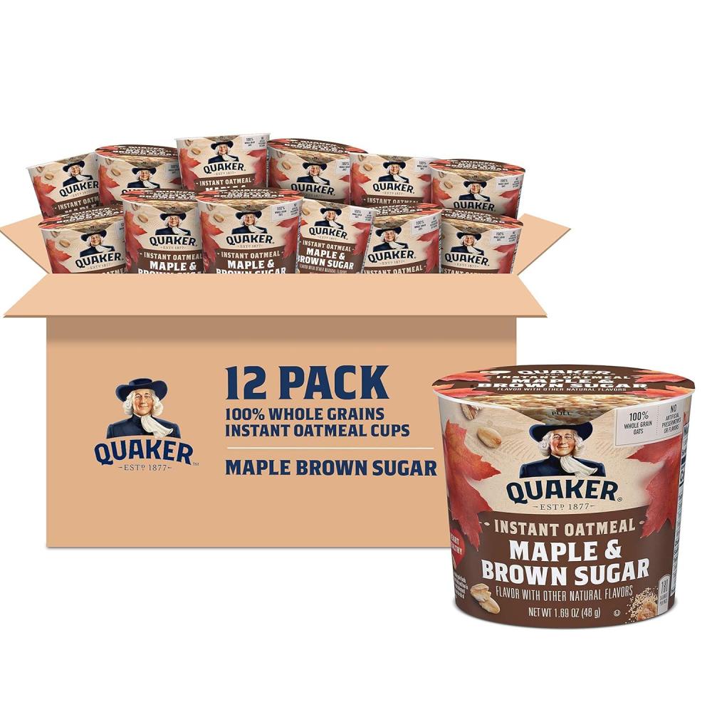 image:imageQuaker Instant Oatmeal Express Cups Maple amp Brown Sugar 169 Ounce Pack of 12Maple  Brown Sugar Express Cups   12 Count
