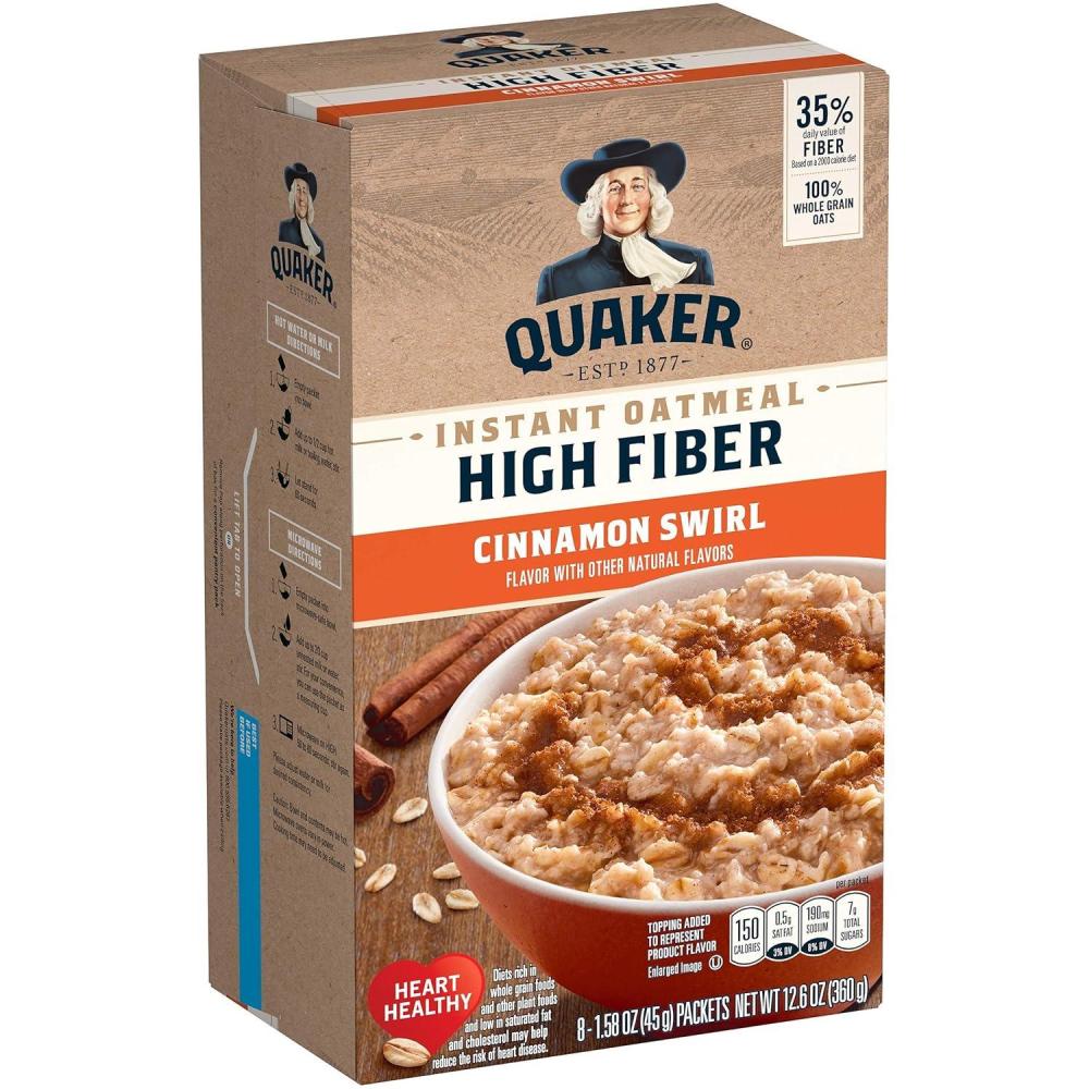 image:imageQuaker Instant Oatmeal High Fiber Cinnamon Swirl 126 Oz
