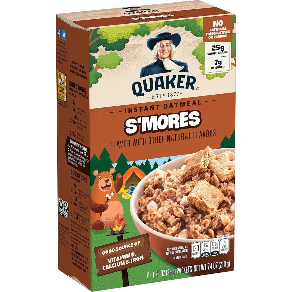 image:imageQuaker Instant Oatmeal Smores 123 Oz Packets Pack of 6