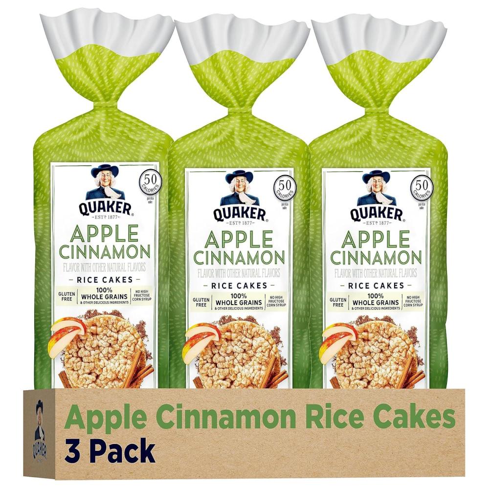 image:imageQuaker Large Rice Cakes Apple Cinnamon Pack of 3Apple Cinnamon