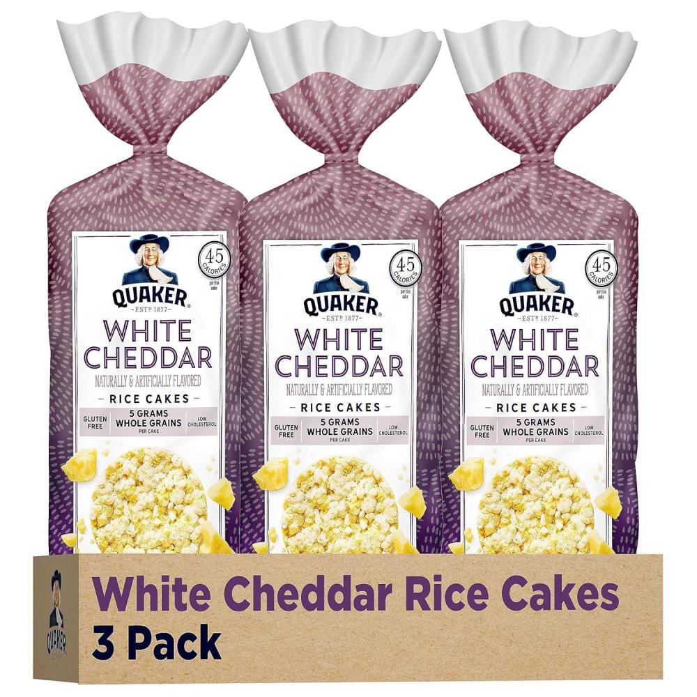 image:imageQuaker Large Rice Cakes Apple Cinnamon Pack of 3White Cheddar