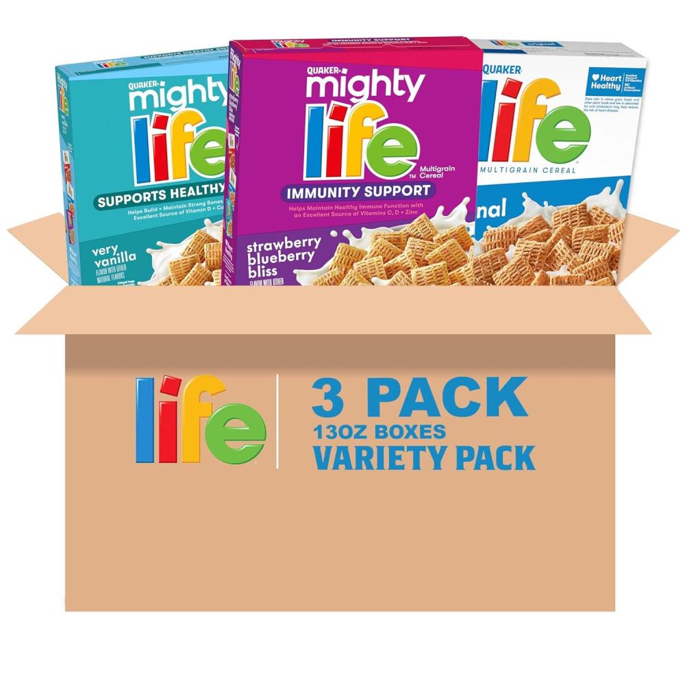 image:imageQuaker Life Breakfast Cereal Original 13oz Boxes 3 PackVariety Pack