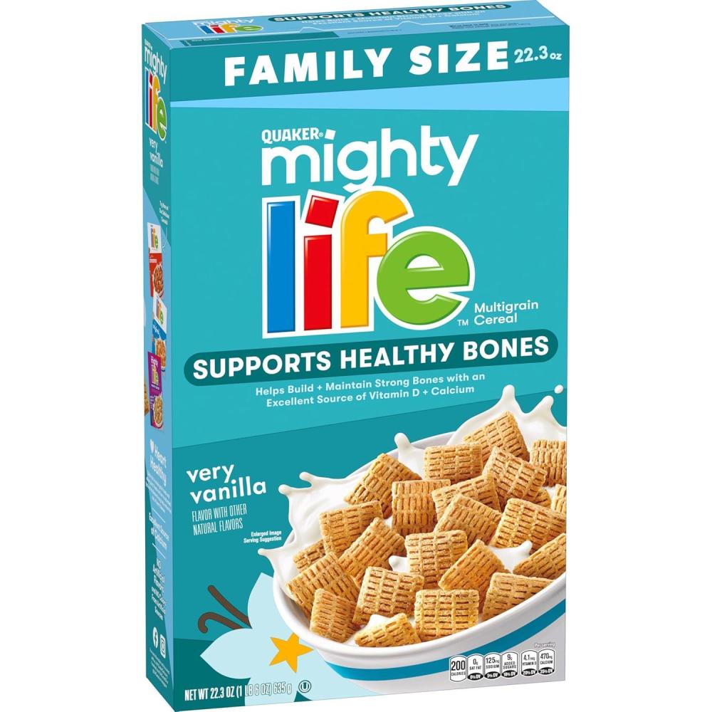 image:imageQuaker Mighty Life Multigrain Cereal Strawberry Blueberry Bliss Immunity Support 223 Oz Family SizeMighty Life Very Vanilla