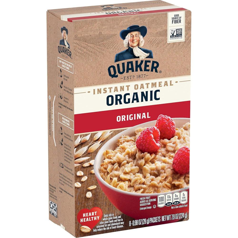 image:imageQuaker Organic Instant Oatmeal Maple amp Brown Sugar Breakfast Cereal 144 Oz Pack of 8Organic Original