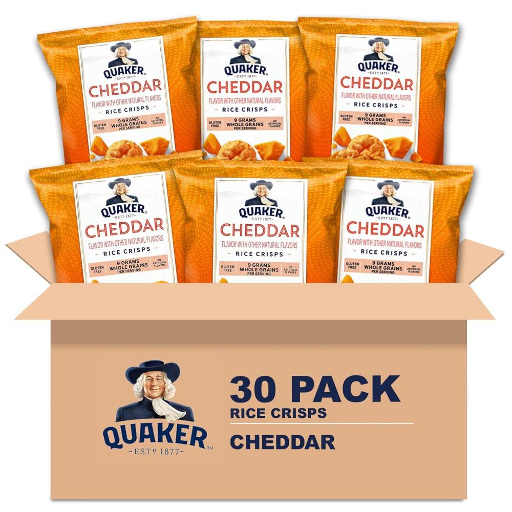 image:imageQuaker Rice Crisps Gluten Free Cheddar 067 Oz 30 CountCheddar Cheese