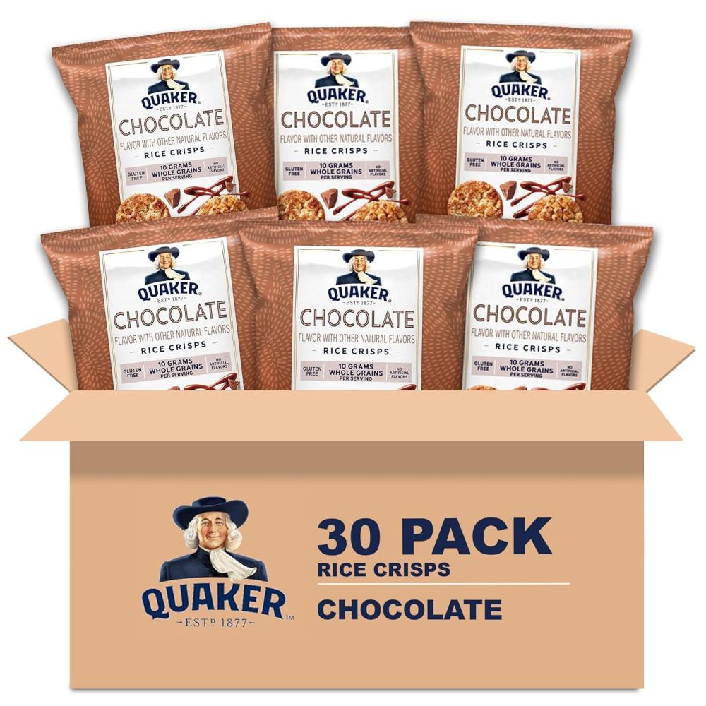 image:imageQuaker Rice Crisps Gluten Free Cheddar 067 Oz 30 CountChocolate