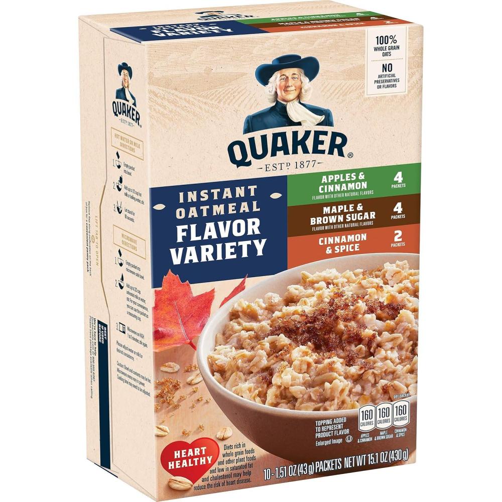 image:imageQuaker Steel Cut Oats Quick 3minute Oatmeal Cranberries and Blueberries Breakfast Cereal 8 Packets Per Box Pack of 6 BoxesCinnamon Brown