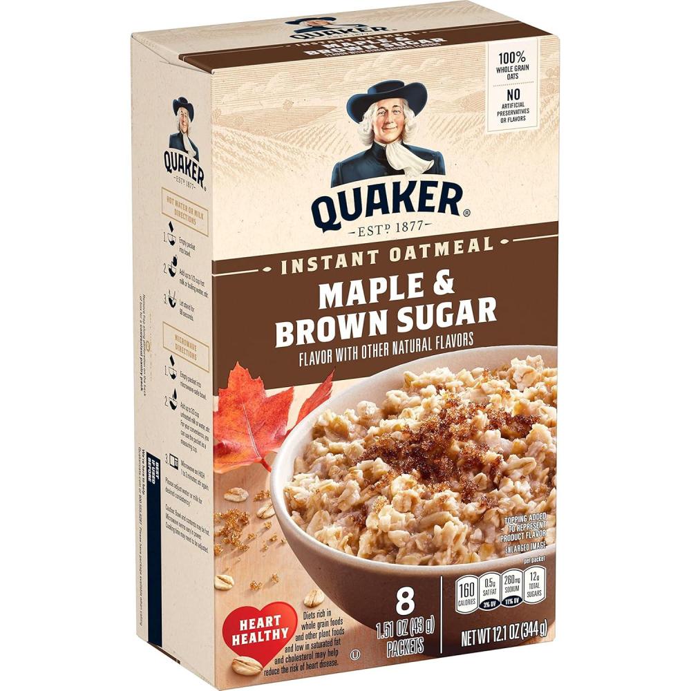 image:imageQuaker Steel Cut Oats Quick 3minute Oatmeal Cranberries and Blueberries Breakfast Cereal 8 Packets Per Box Pack of 6 BoxesMaple Brown Sugar