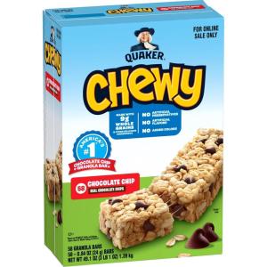 Quaker Chewy Granola Bars, Peanut Butter Chocolate Chip, 58 Count(Chocolate Chip)