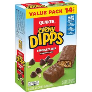Quaker Chewy Yogurt Bars – Variety Pack 10ct(Dipps Chocolate Chips 14ct)