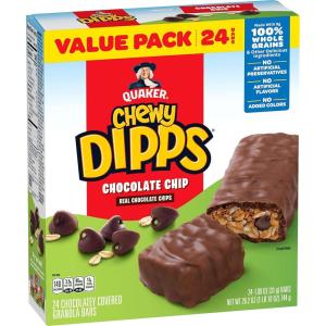 Quaker Chewy Yogurt Bars – Variety Pack 10ct(Dipps Chocolate Chips 24ct)