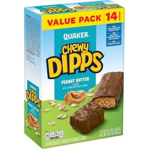 Quaker Chewy Yogurt Bars – Variety Pack 10ct(Dipps Peanut Butter 14ct)