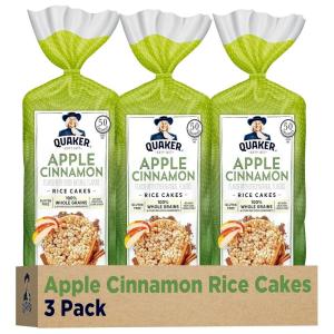 Quaker Large Rice Cakes, Apple Cinnamon, Pack of 3(Apple Cinnamon)