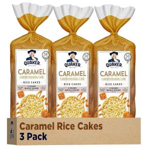 Quaker Large Rice Cakes, Apple Cinnamon, Pack of 3(Caramel)