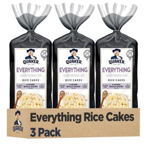 Quaker Large Rice Cakes, Apple Cinnamon, Pack of 3(Everything Flavor)