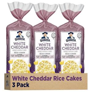 Quaker Large Rice Cakes, Apple Cinnamon, Pack of 3(White Cheddar)