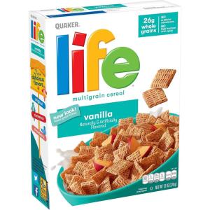 Quaker Life Cereal, Vanilla, 13 oz Box(Vanilla)