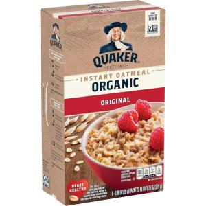 Quaker Organic Instant Oatmeal, Maple & Brown Sugar, Breakfast Cereal, 1.44 Oz (Pack of 8)(Organic – Original)