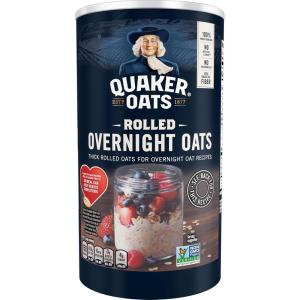 Quaker Organic Quick Cook Oatmeal, Breakfast Cereal, Non-GMO Project Verified, 24 Oz(Pack of 4)(Whole Grain Overnight Oats)