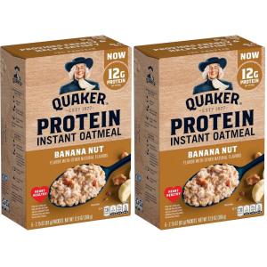 Quaker, Protein Instant Oatmeal, Banana Nut, 12.9 Oz, 6 Count (Pack of 1)(2.15 Ounce (Pack of 12))
