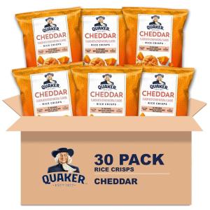 Quaker Rice Crisps, Gluten Free, Cheddar, 0.67 Oz, 30 Count(Cheddar Cheese)