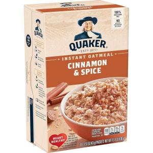 Quaker Steel Cut Oats, Quick 3-minute Oatmeal, Cranberries and Blueberries, Breakfast Cereal, 8 Packets Per Box (Pack of 6 Boxes)(Cinnamon)
