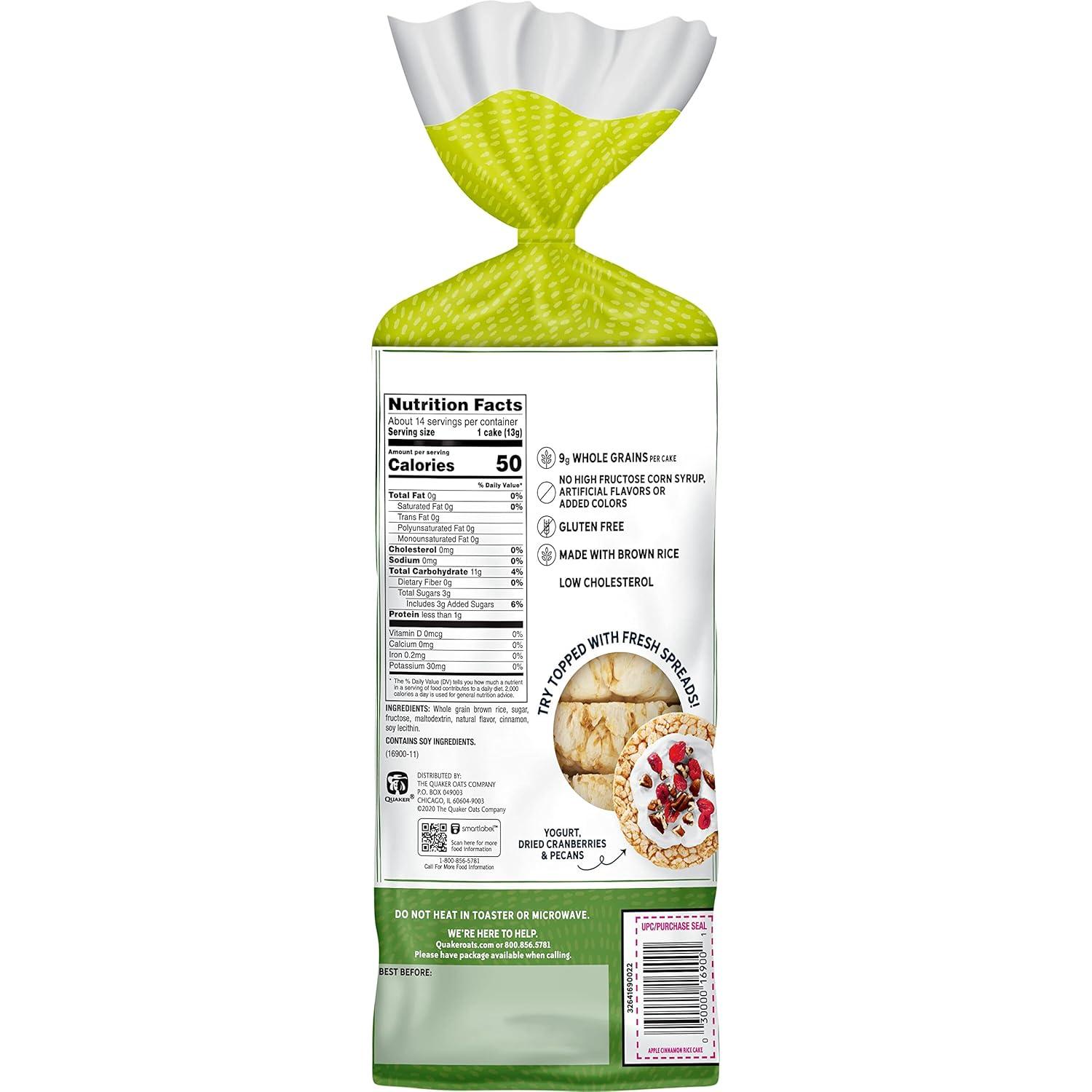 image:imageQuaker Rice Cakes White Cheddar 550 ozAPPLE CINNAMON