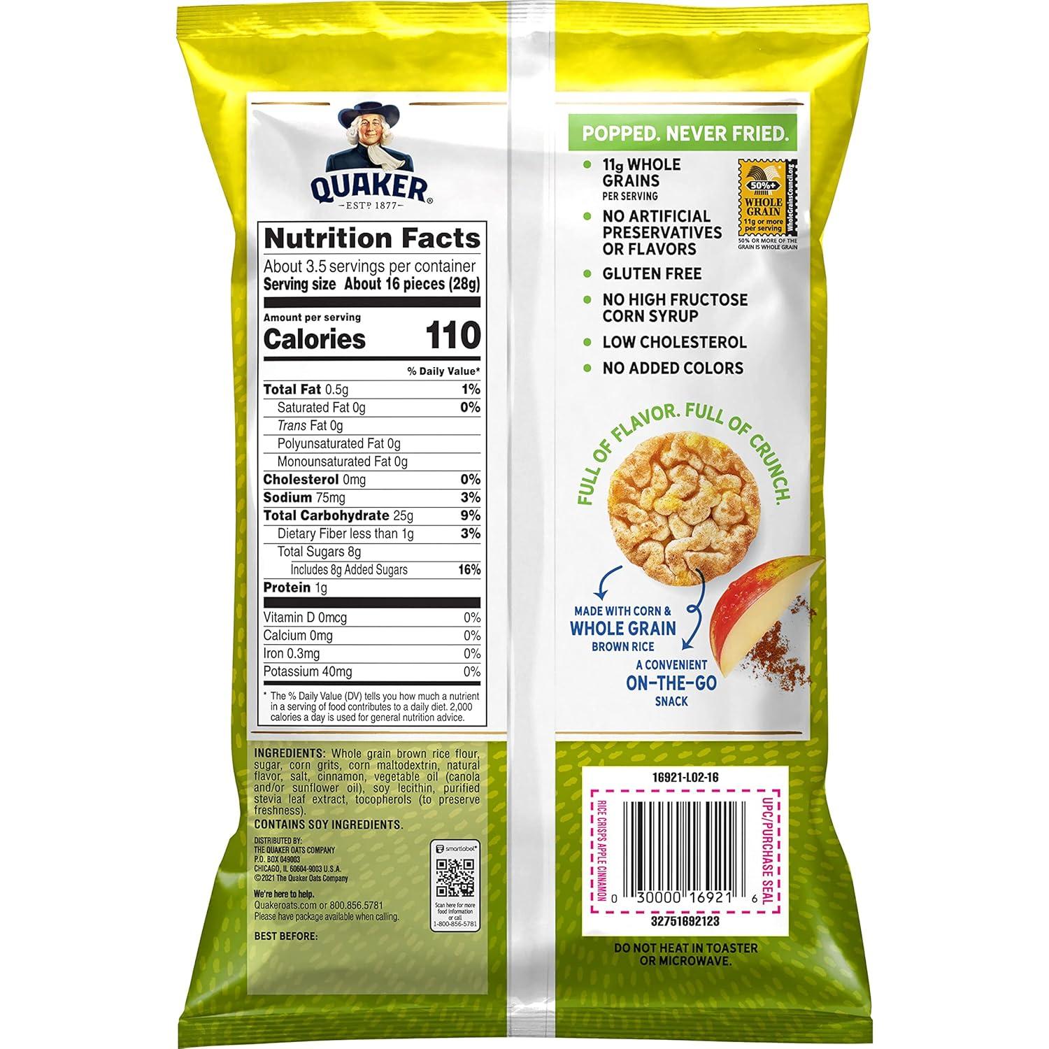 image:imageQuaker Rice Crisps Sweet amp Spicy Chili 303 oz BagApple Cinnamon