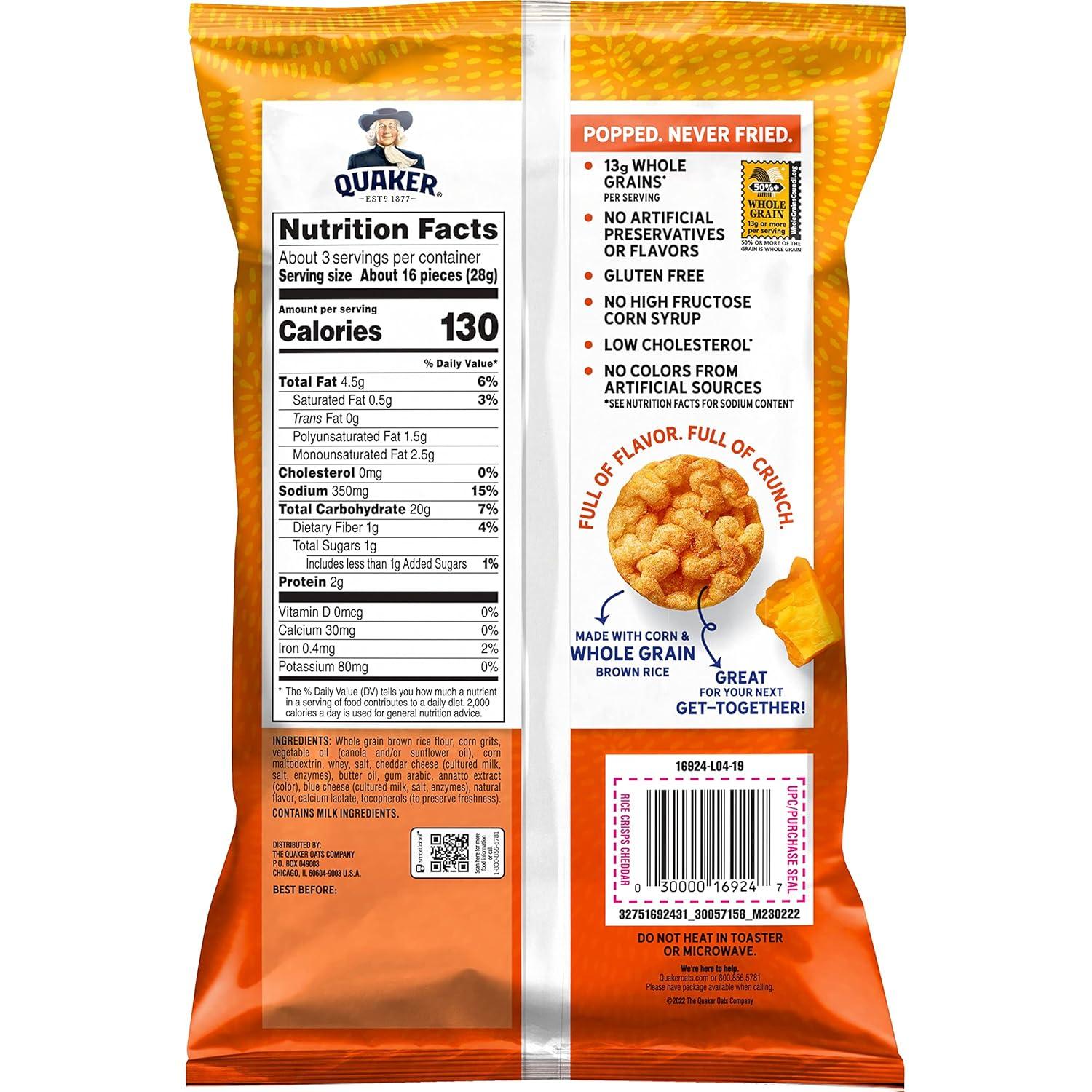 image:imageQuaker Rice Crisps Sweet amp Spicy Chili 303 oz BagCheddar
