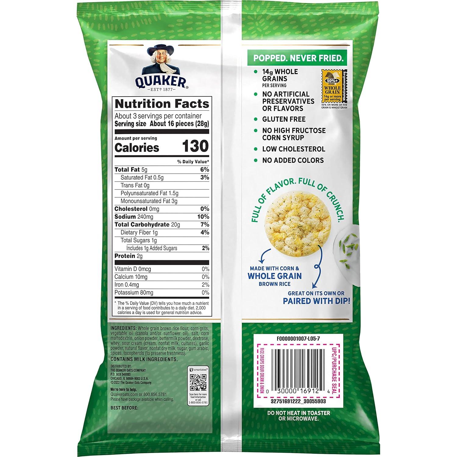 image:imageQuaker Rice Crisps Sweet amp Spicy Chili 303 oz BagSour Cream onion