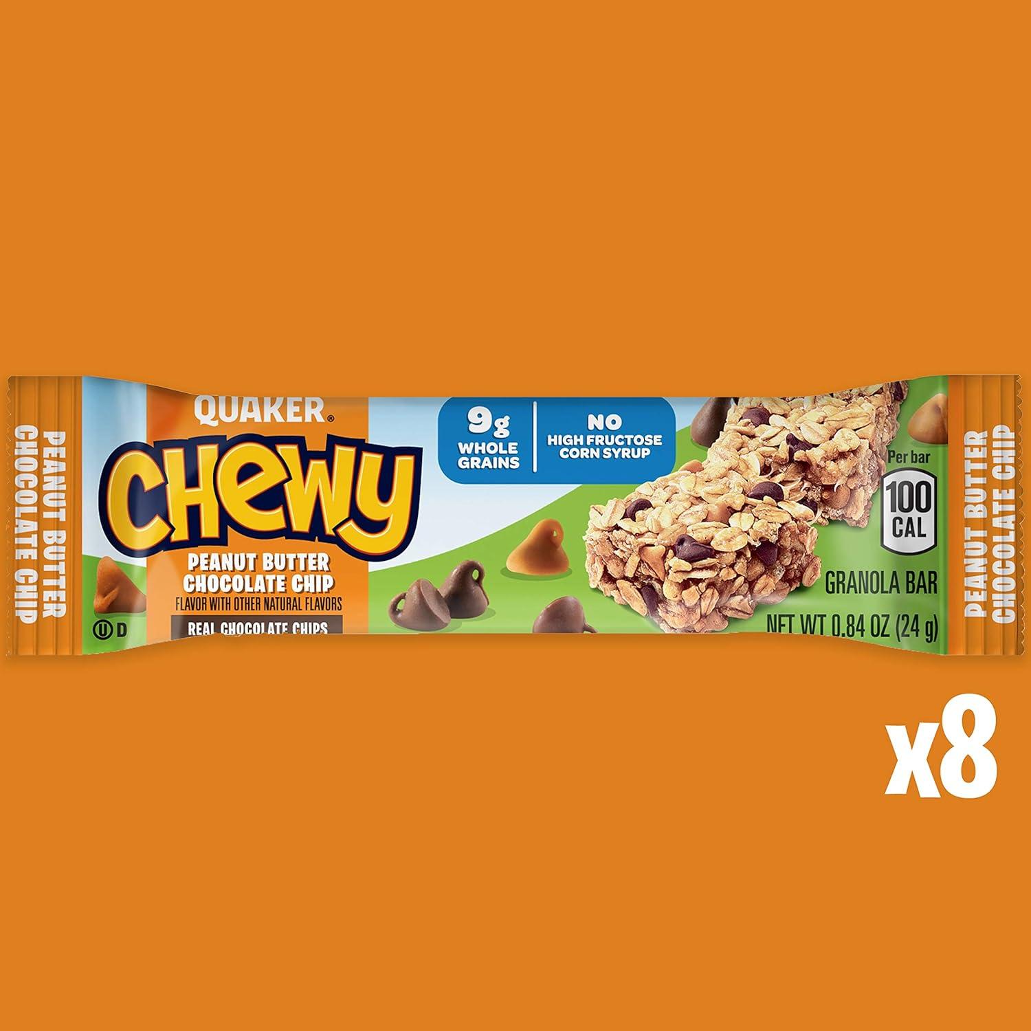 image:imageQuaker Chewy Granola Bar Peanut Butter Chocolate Chip Granola Bars 084 Oz 8 Ct